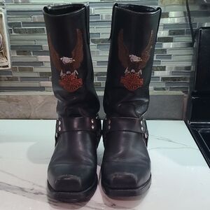 Harley-Davidson Black and Brown Men's Western Boots